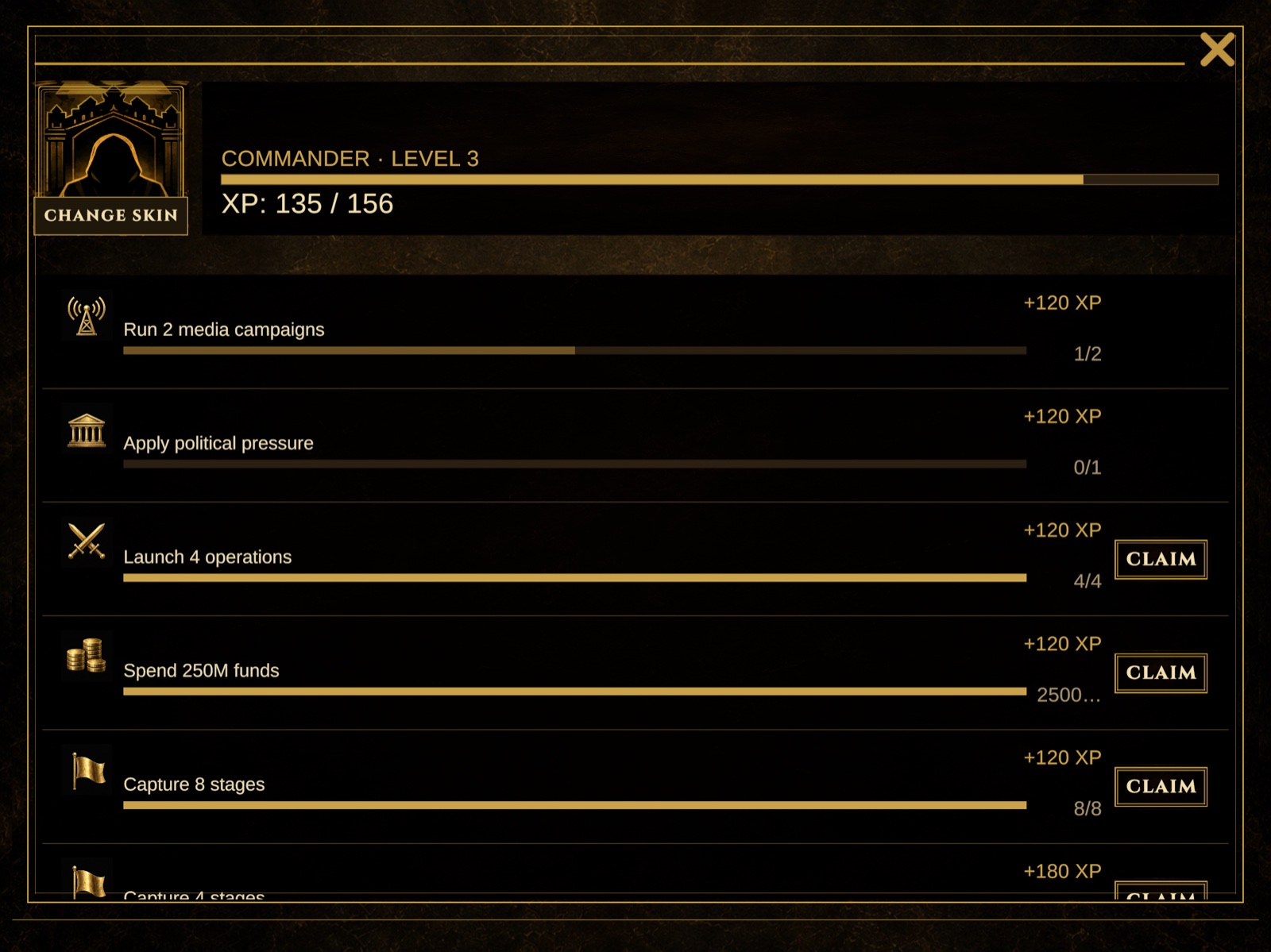 Shadow Rulers challenges displayed on an iPad